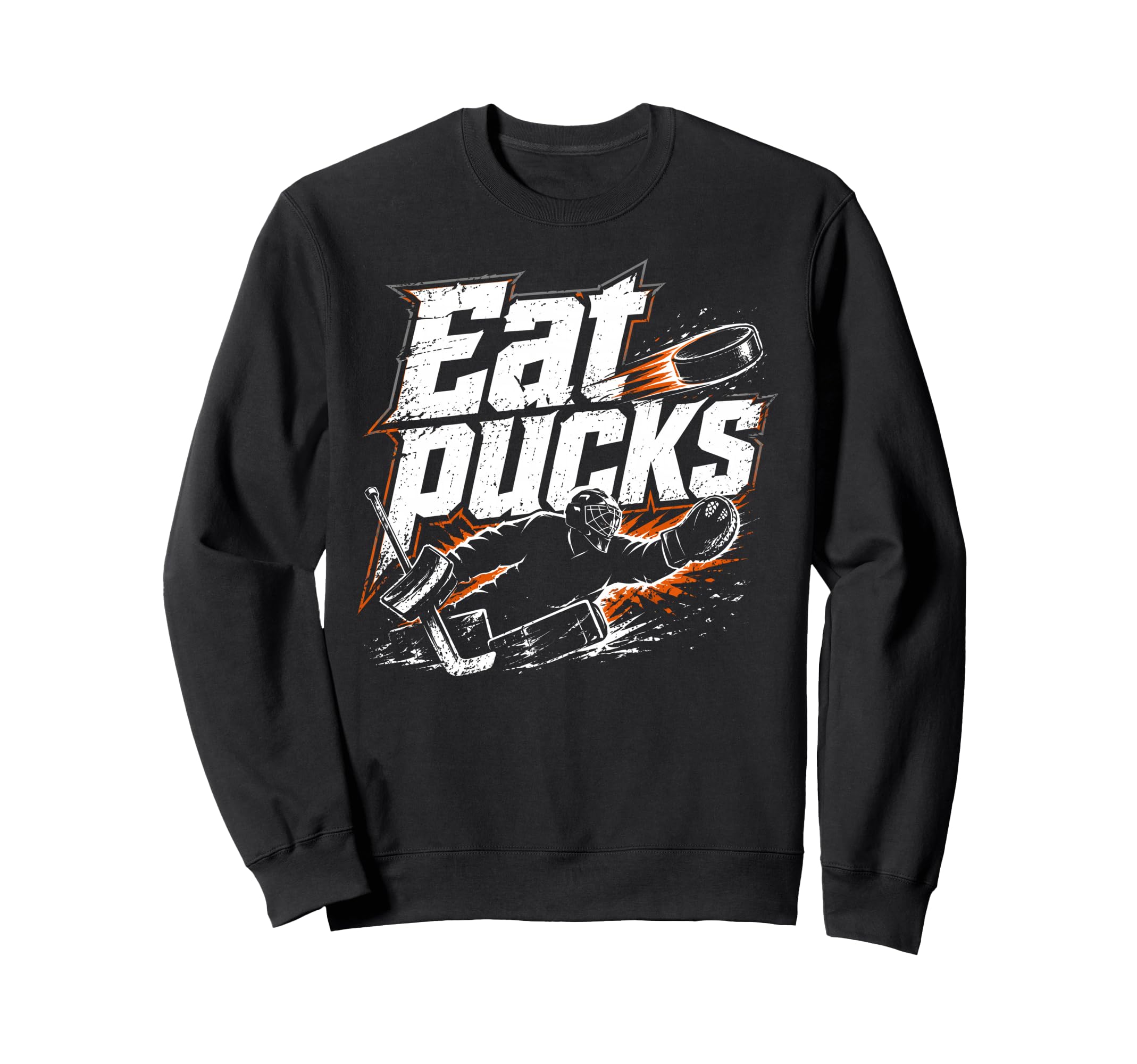 Ice Hockey Goalkeeper Pucks Goalie Sweatshirt - Graphic Print Men Women - T-Shirt, Sweatshirt, Hoodie
