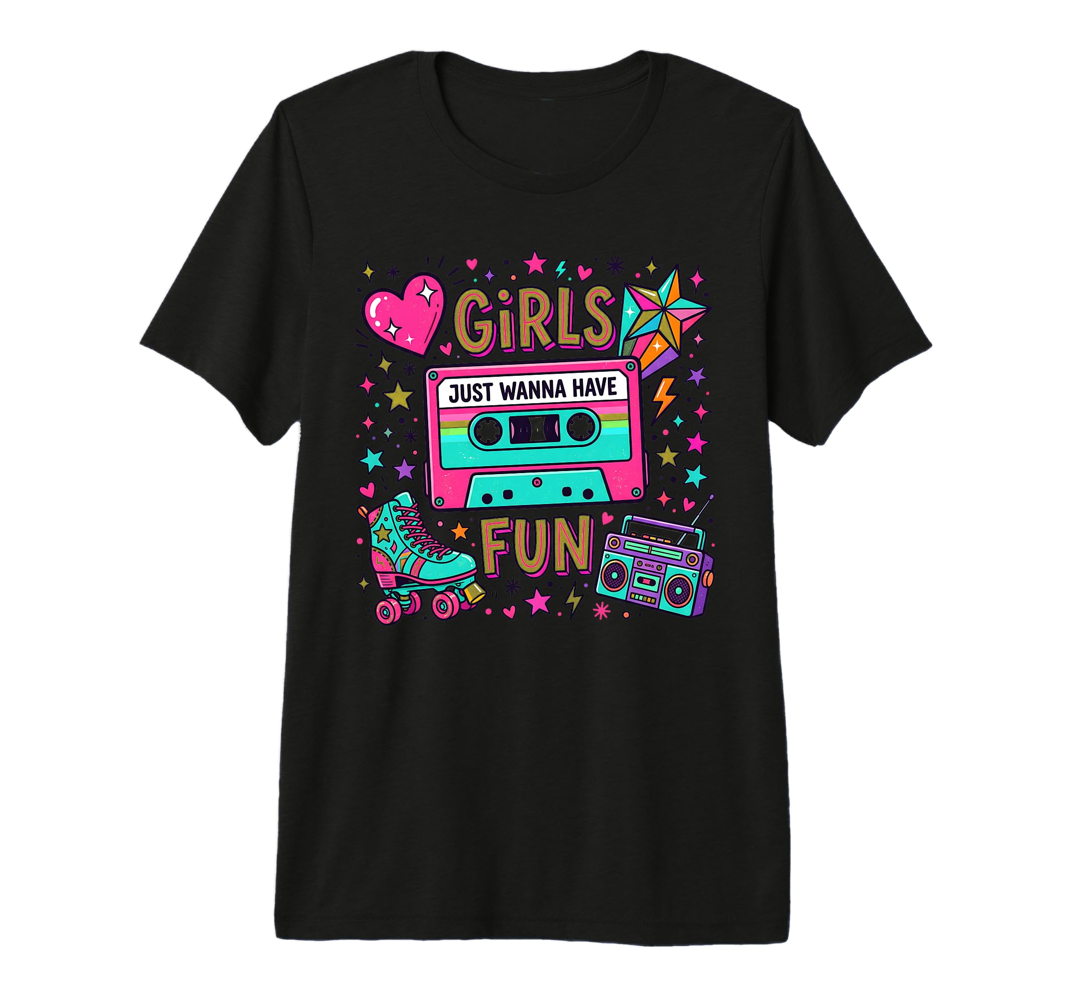 80S Just Wanna Have Fun Cassette T-Shirt - Minimalist Print Men Women - T-Shirt, Sweatshirt, Hoodie