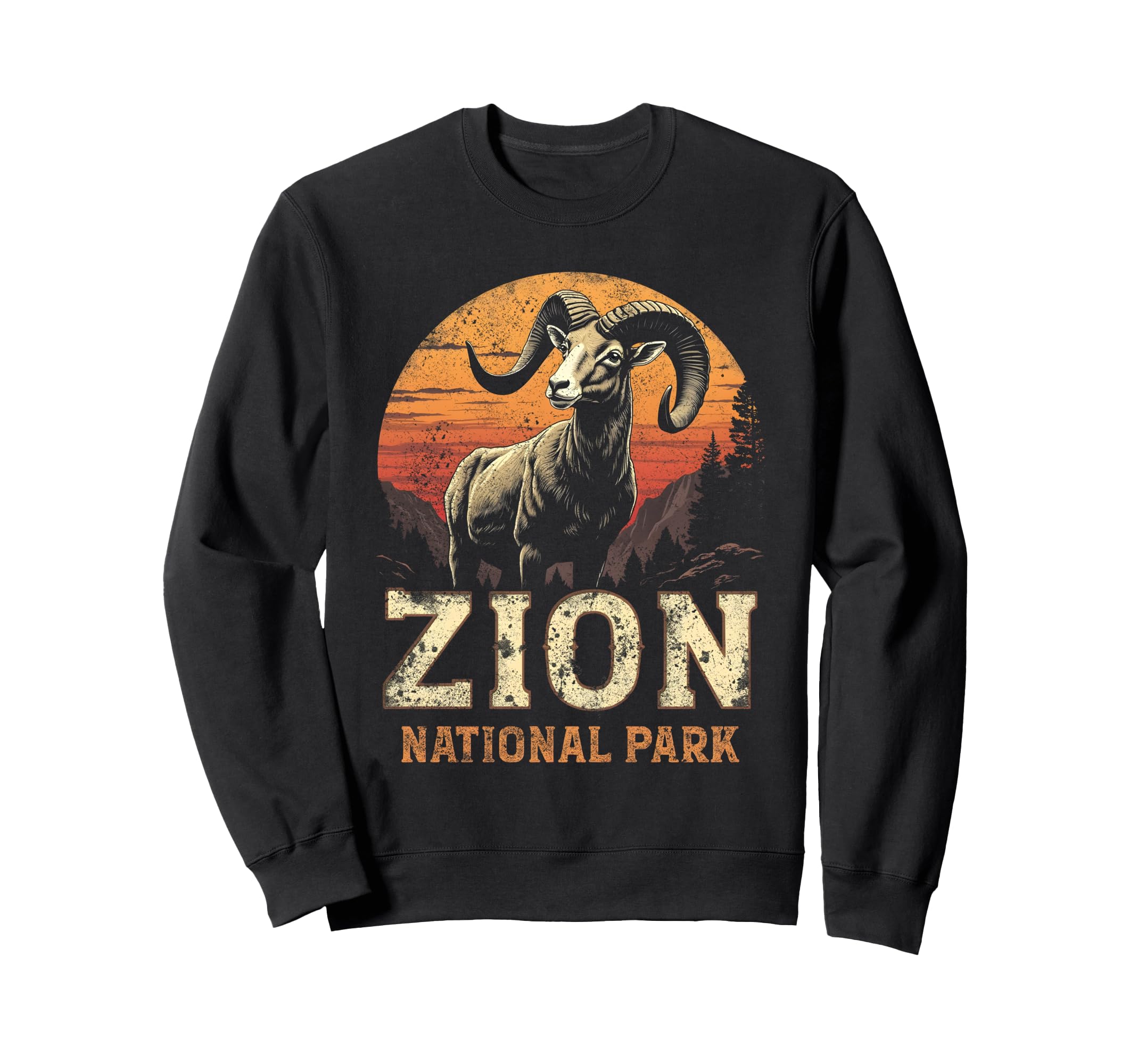 Zion National Park Bighorn Wildlife Sweatshirt - Graphic Print Unisex - T-Shirt, Sweatshirt, Hoodie