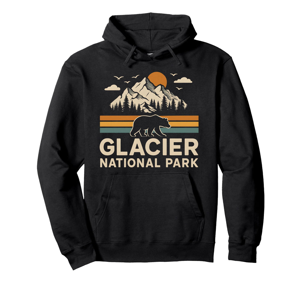 Glacier National Park Montana Outdoor Hoodie - Aesthetic Graphic Men Women - T-Shirt, Sweatshirt, Hoodie