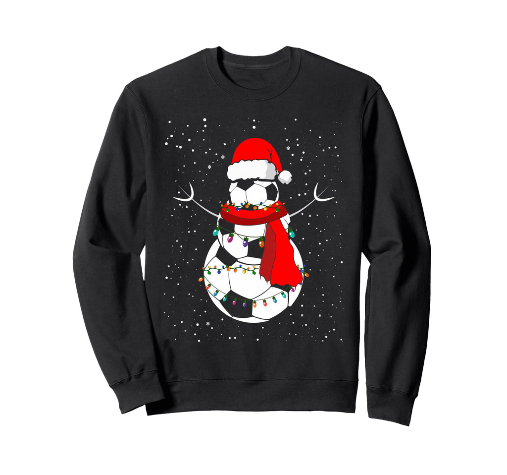 Funny Soccer Balls Santa Snowman Sweatshirt - Aesthetic Graphic for Adults - T-Shirt, Sweatshirt, Hoodie