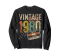 1980 Tape 46Th Birthday Gift 46 Year Sweatshirt - Minimalist Print Unisex - T-Shirt, Sweatshirt, Hoodie
