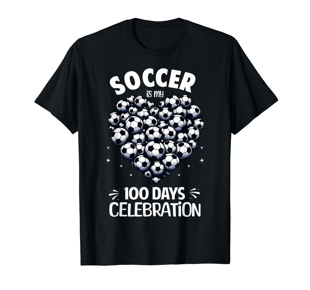 100 Days School Soccer Heart Love 100Th T-Shirt - Custom Art Print Unisex - T-Shirt, Sweatshirt, Hoodie