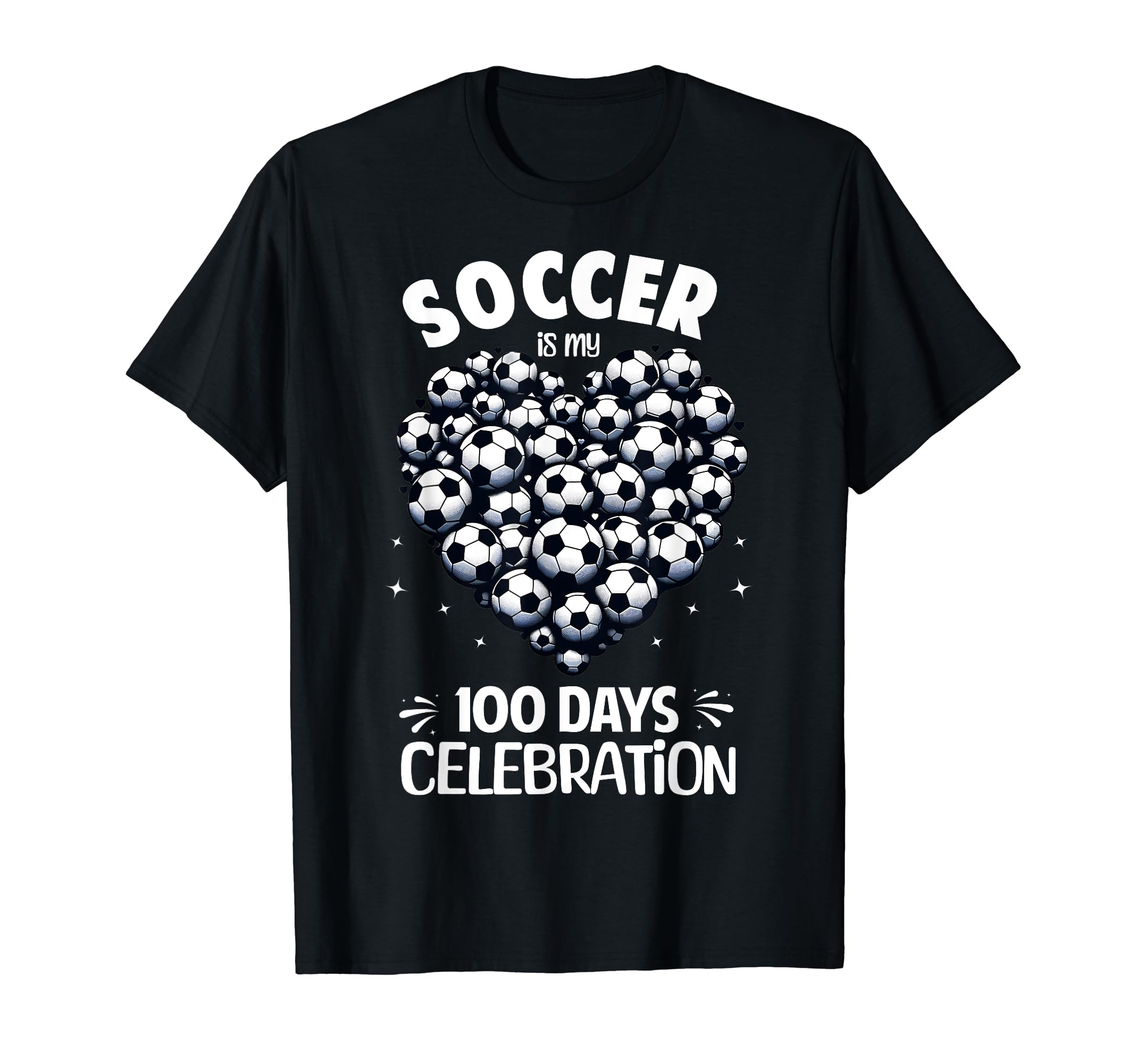 100 Days School Soccer Heart Love 100Th T-Shirt - Custom Art Print Unisex - T-Shirt, Sweatshirt, Hoodie