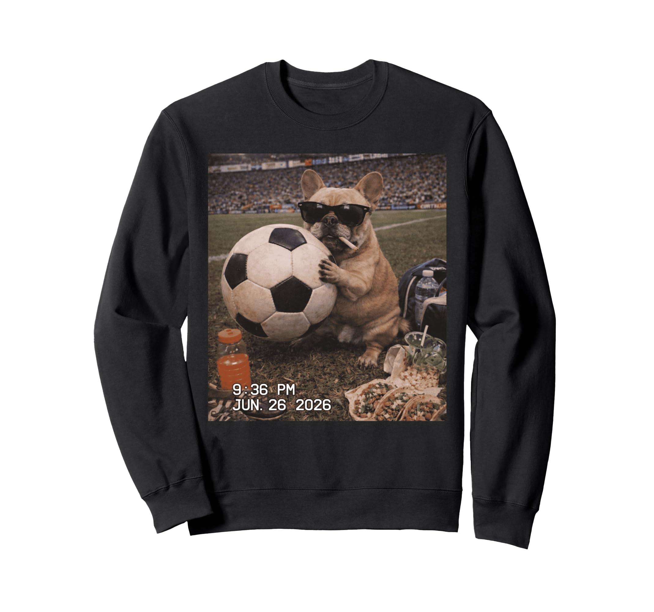 Funny French Bulldog Soccer Dog Sweatshirt - Custom Art Print Men Women - T-Shirt, Sweatshirt, Hoodie