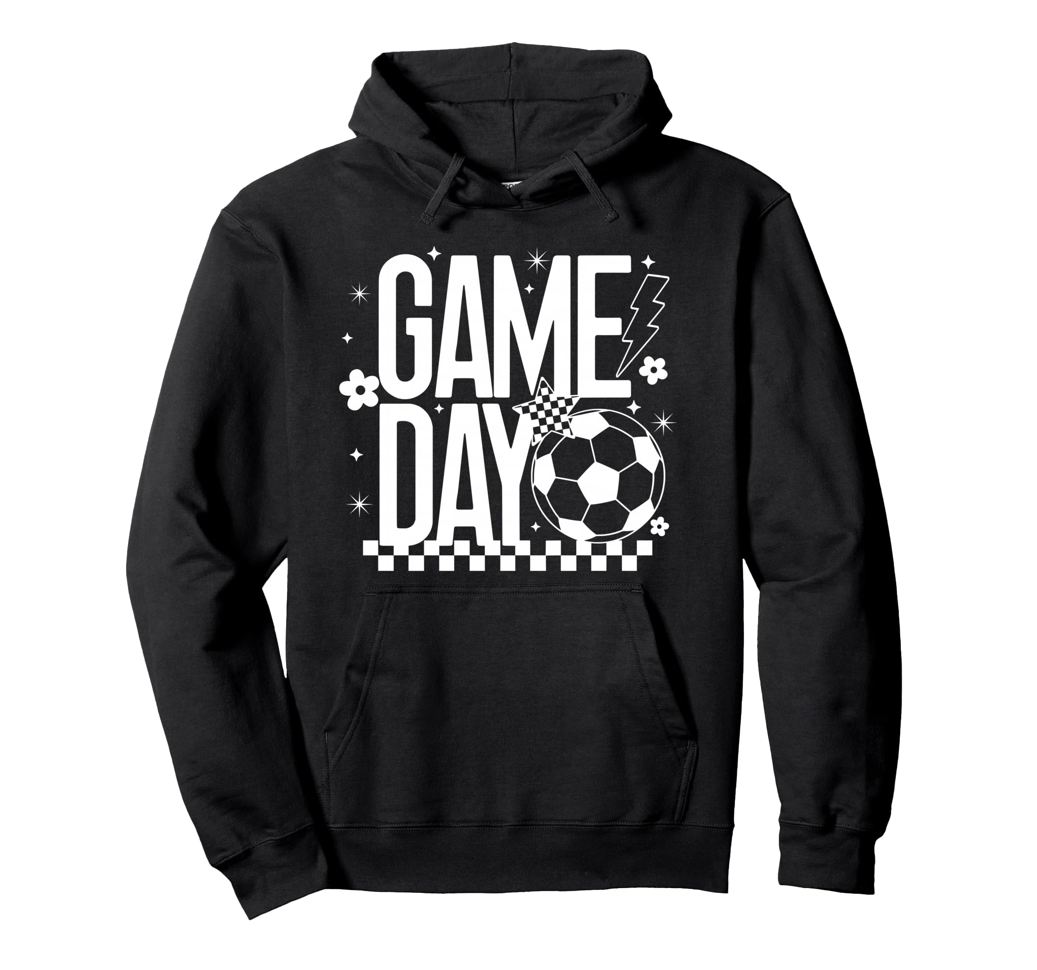 Game Day Soccer Season Mom Checkered Hoodie - Novelty Apparel Unisex - T-Shirt, Sweatshirt, Hoodie