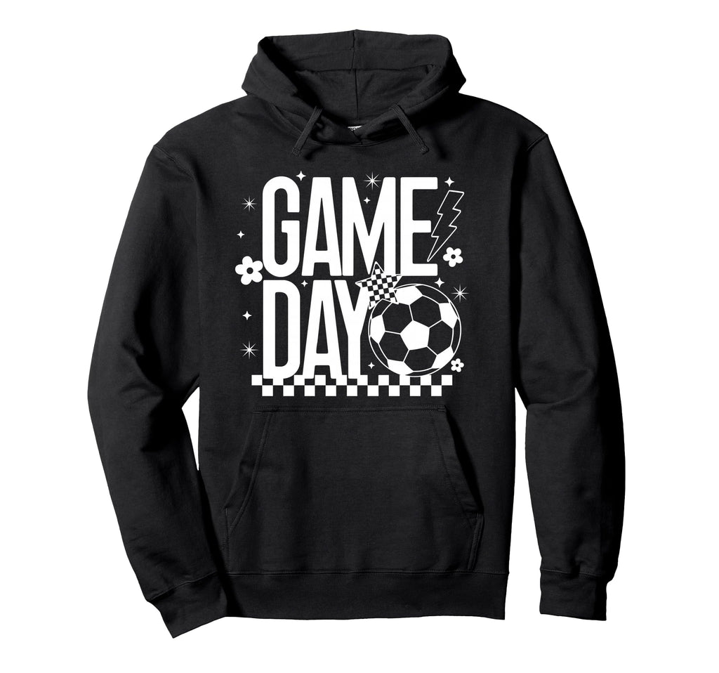 Game Day Soccer Season Mom Checkered Hoodie - Unique Graphic for Adults - T-Shirt, Sweatshirt, Hoodie