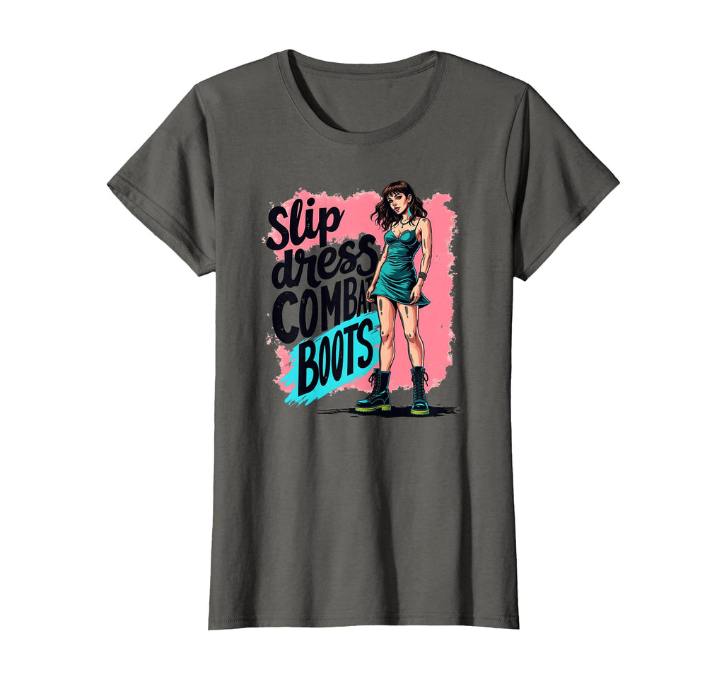 90S Slip Dress Combat Boots Grunge T-Shirt - Fun Novelty Design Unisex - T-Shirt, Sweatshirt, Hoodie
