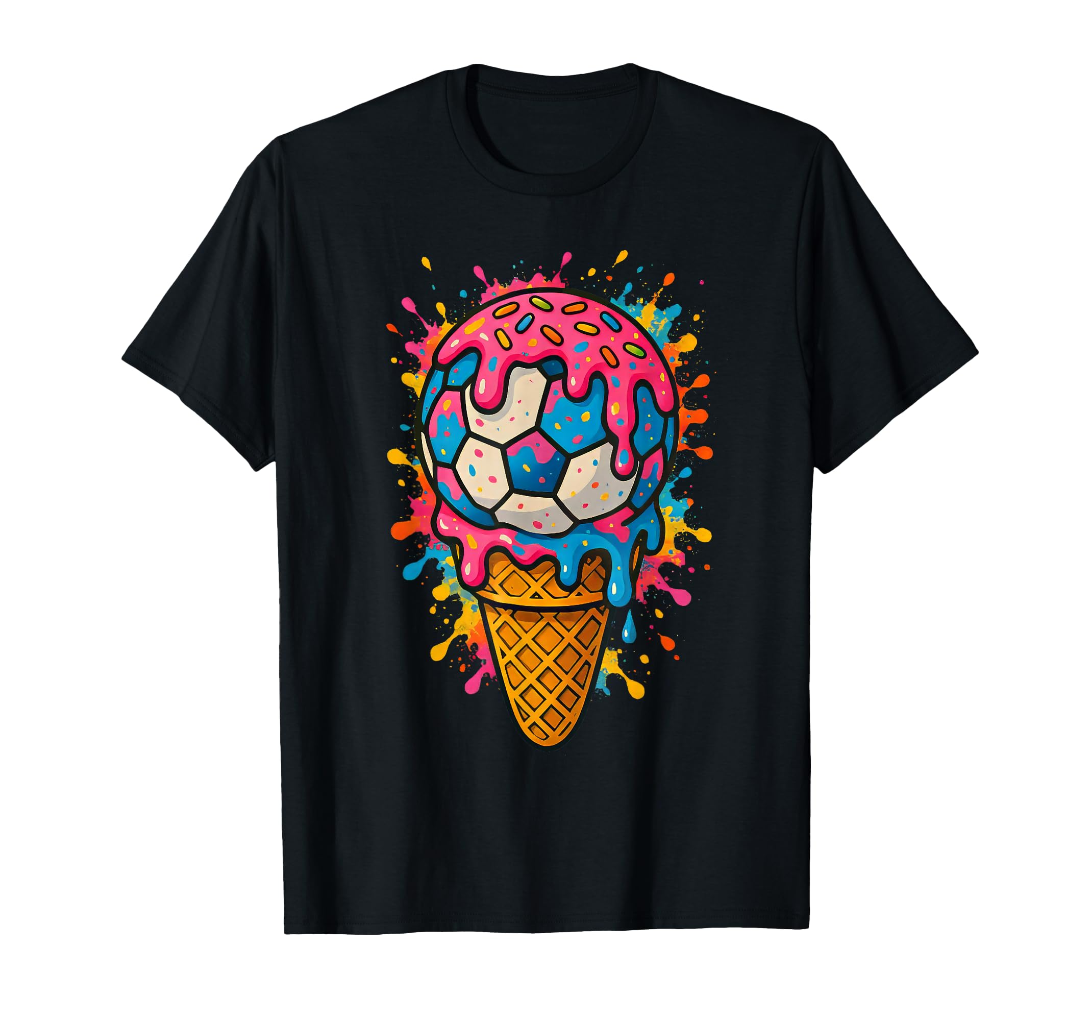 Soccer Player Drip Ice Cream Soccer T-Shirt - Fun Novelty Design Unisex - T-Shirt, Sweatshirt, Hoodie