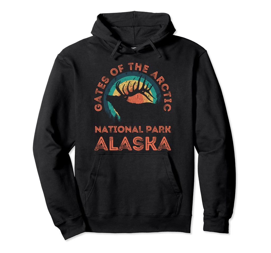 Gates Arctic National Park Alaska Elk Hoodie - Streetwear Style for Adults - T-Shirt, Sweatshirt, Hoodie