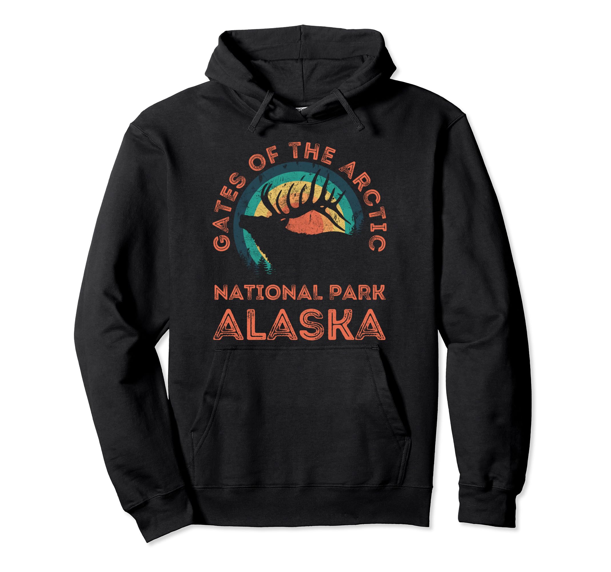 Gates Arctic National Park Alaska Elk Hoodie - Streetwear Style for Adults - T-Shirt, Sweatshirt, Hoodie