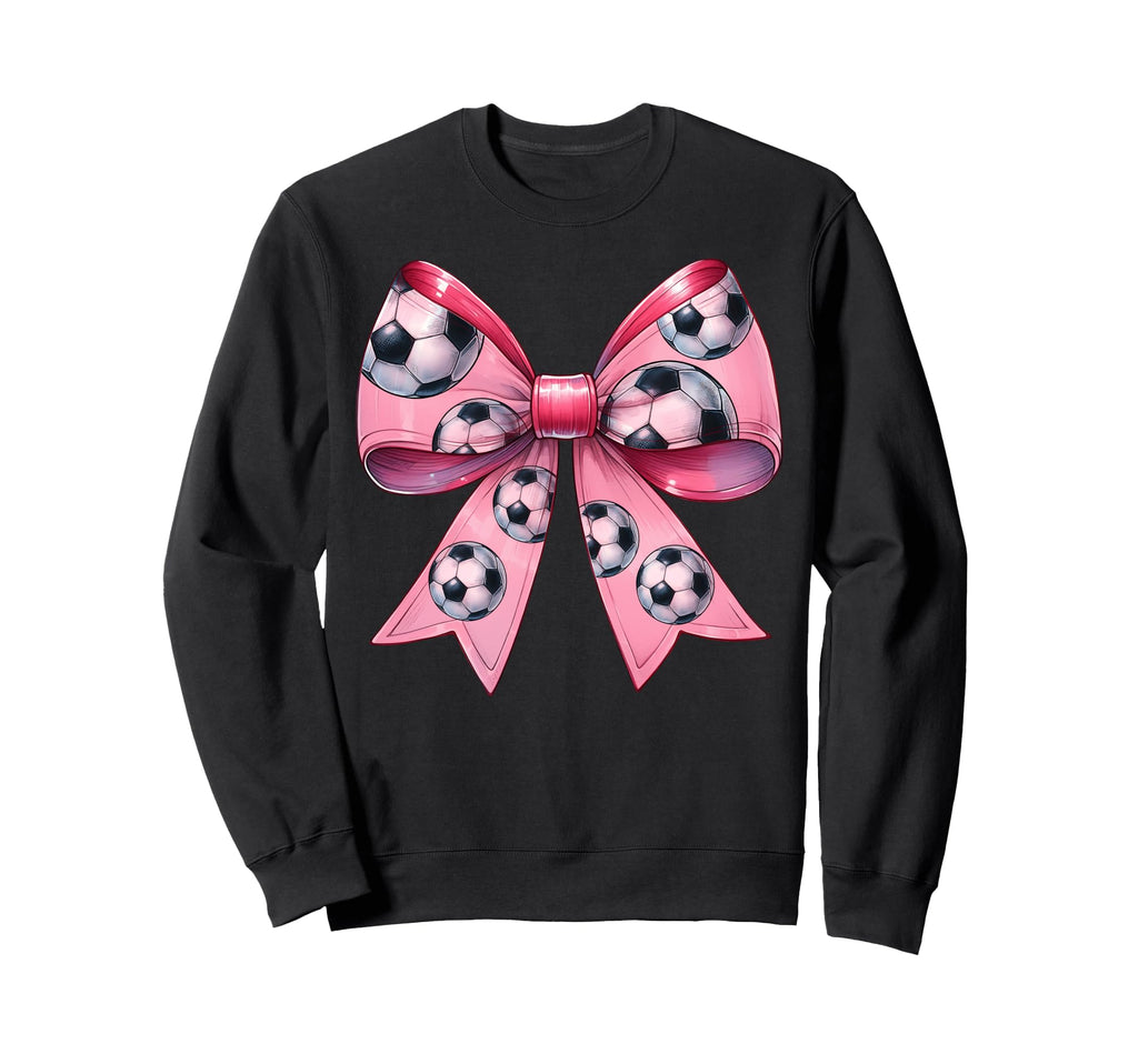 Coquette Bow Soccer Ball Pattern Sweatshirt - Streetwear Style Unisex - T-Shirt, Sweatshirt, Hoodie