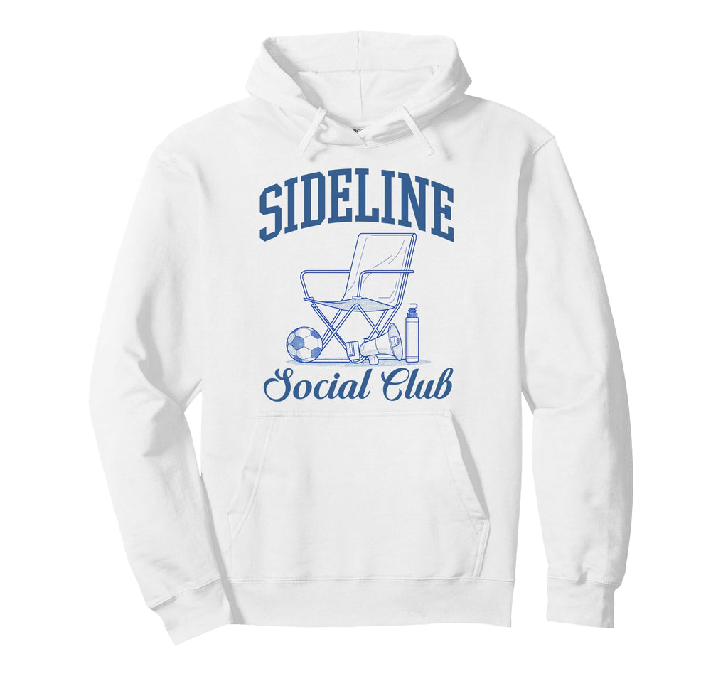 Sideline Social Club Soccer Hoodie - Custom Art Print for Adults - T-Shirt, Sweatshirt, Hoodie