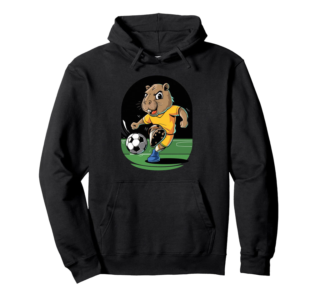 Funny Capybara Soccer Lover Animal Football Hoodie - Novelty Apparel Unisex - T-Shirt, Sweatshirt, Hoodie