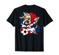 Dabbing Dog Dominican Republic Soccer T-Shirt - Unique Graphic for Adults - T-Shirt, Sweatshirt, Hoodie