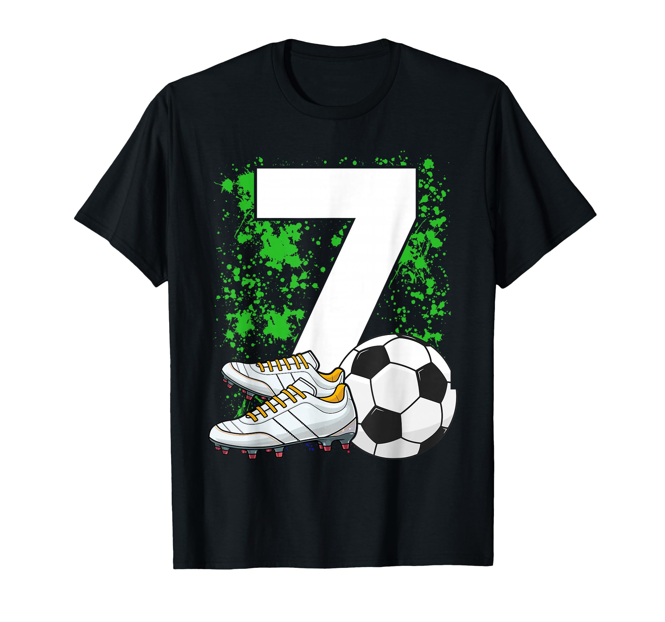7Th Birthday 7 Years Soccer Football Player T-Shirt - Graphic Print Unisex - T-Shirt, Sweatshirt, Hoodie