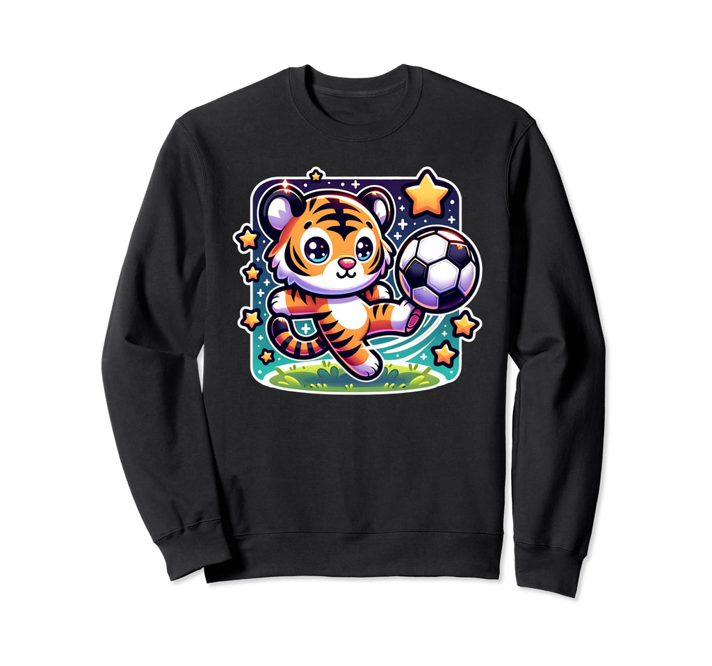 Soccer Player Tiger Cub Kicking Sweatshirt - Fun Novelty Design Unisex - T-Shirt, Sweatshirt, Hoodie