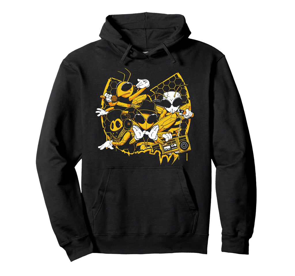 Bees Hip Hop Old School Rap Music Lover Hoodie - Fun Novelty Design Unisex - T-Shirt, Sweatshirt, Hoodie