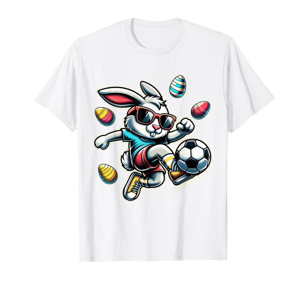 Happy Easter Soccer Easter Bunny T-Shirt - Custom Art Print for Adults - T-Shirt, Sweatshirt, Hoodie