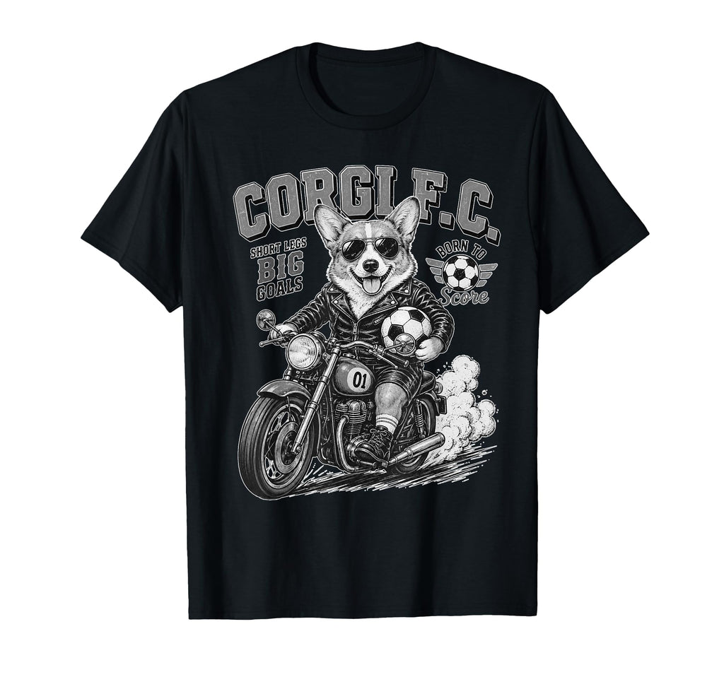 Pembroke Welsh Corgi Motorbike Love T-Shirt - Trendy Graphic Unisex - T-Shirt, Sweatshirt, Hoodie