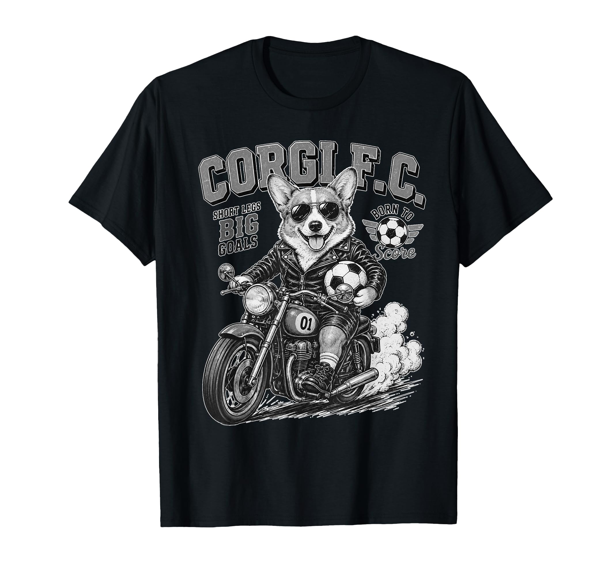 Pembroke Welsh Corgi Motorbike Love T-Shirt - Trendy Graphic Unisex - T-Shirt, Sweatshirt, Hoodie