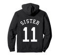Sister Team 11 Football Sis Hoodie - Casual Everyday Wear for Adults - T-Shirt, Sweatshirt, Hoodie