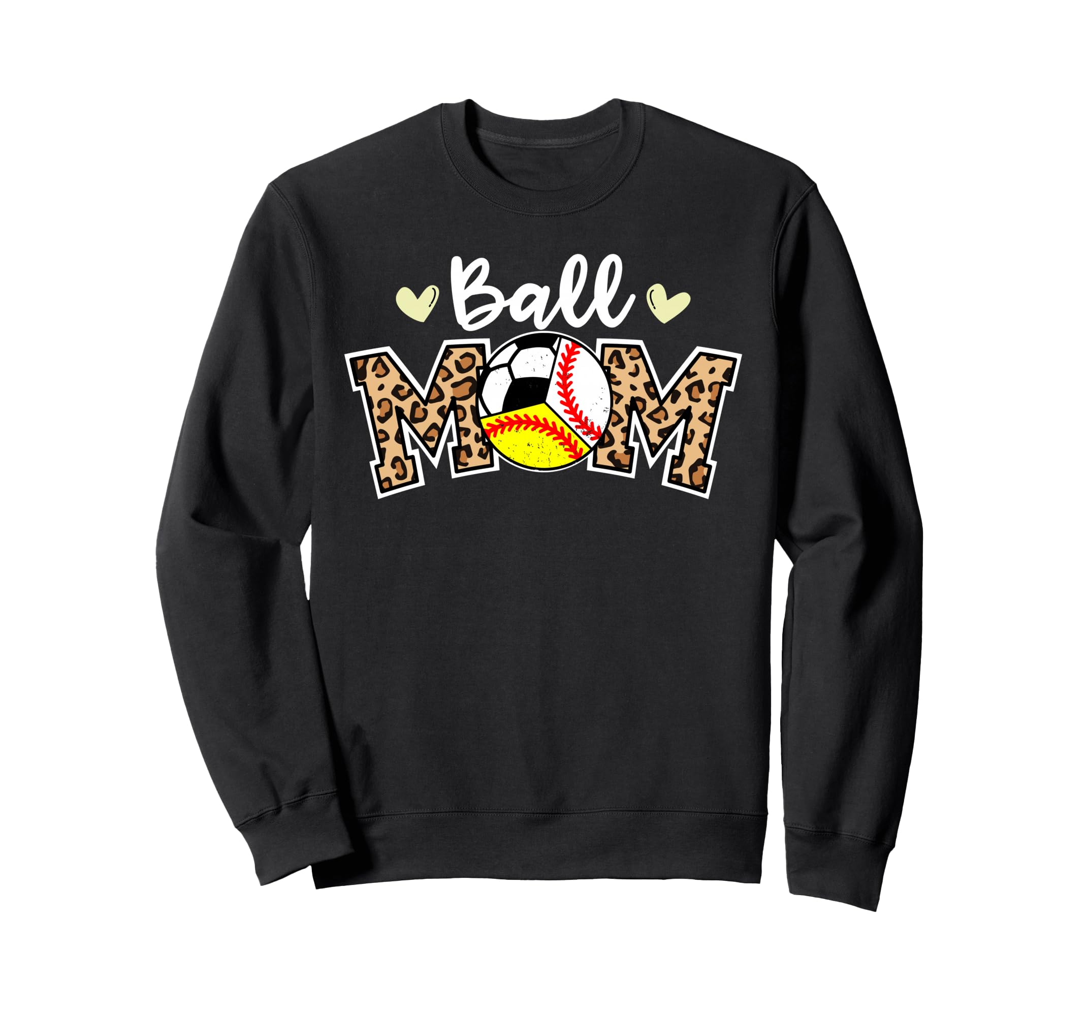 Ball Mom Leopard Baseball Sweatshirt - Aesthetic Graphic Men Women - T-Shirt, Sweatshirt, Hoodie