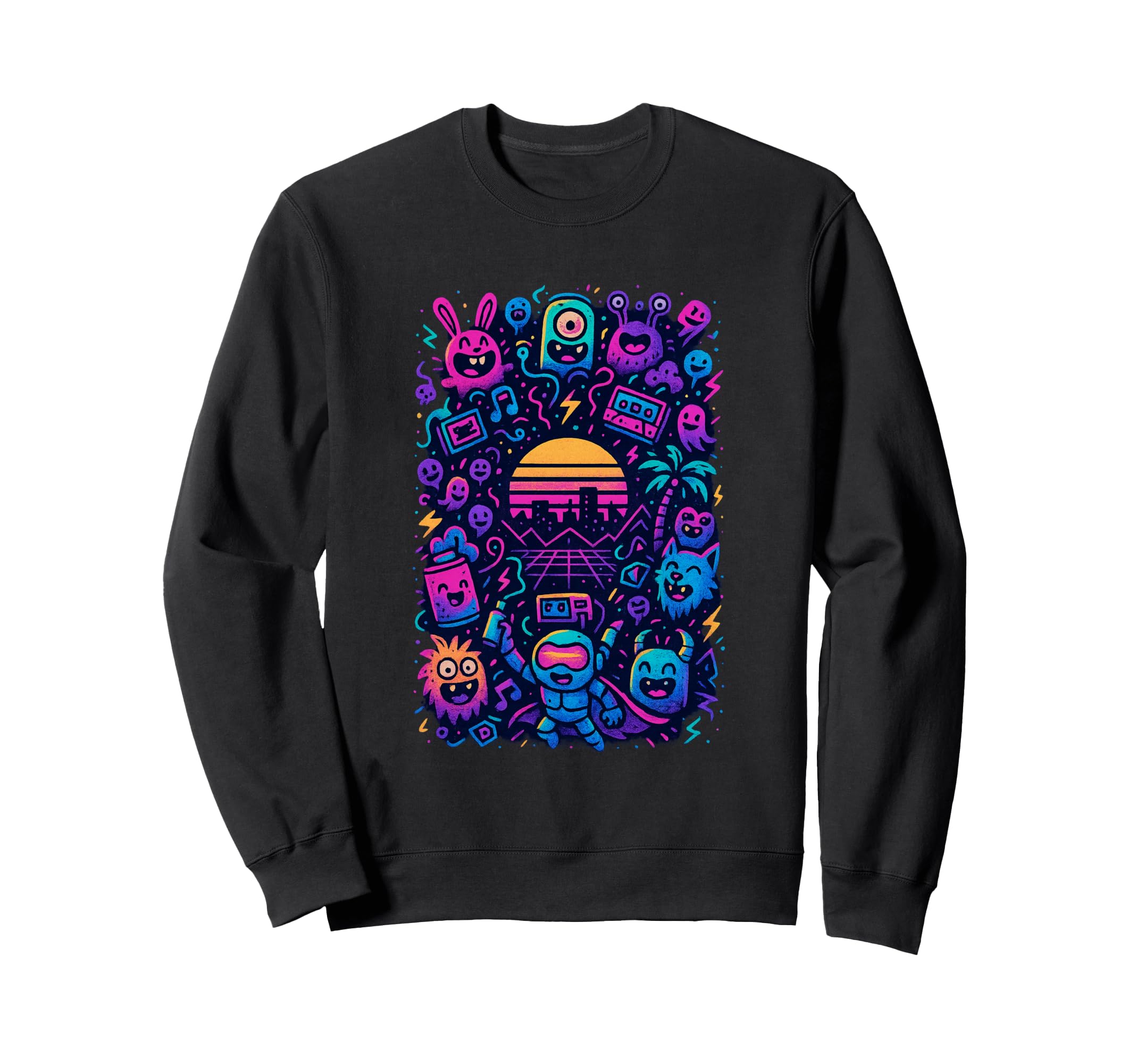 80S Synthwave Sweatshirt - Novelty Apparel Unisex - T-Shirt, Sweatshirt, Hoodie