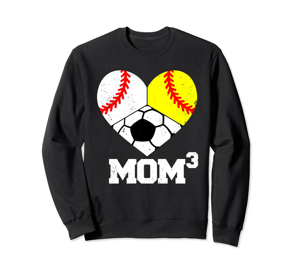 Mom Cubed Mom3 Mom Three Baseball Sweatshirt - Streetwear Style for Adults - T-Shirt, Sweatshirt, Hoodie