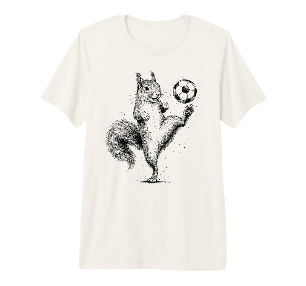 Funny Squirrel Playing Soccer Ball T-Shirt - Aesthetic Graphic for Adults - T-Shirt, Sweatshirt, Hoodie