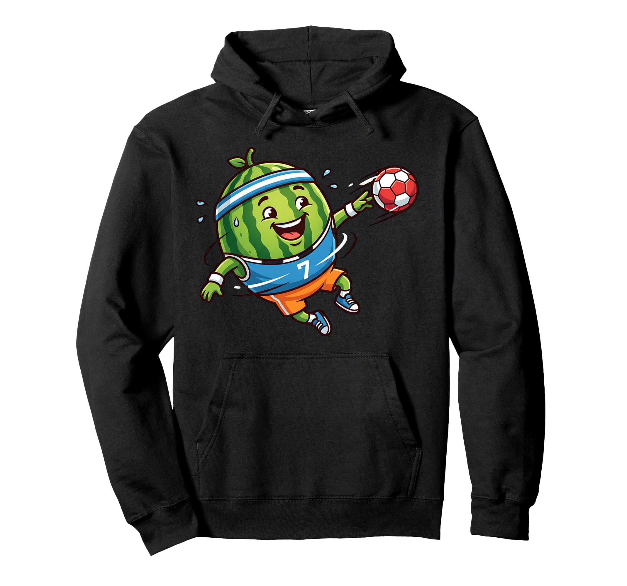 Watermelon Soccer Player Number 7 Hoodie - Casual Everyday Wear Unisex - T-Shirt, Sweatshirt, Hoodie
