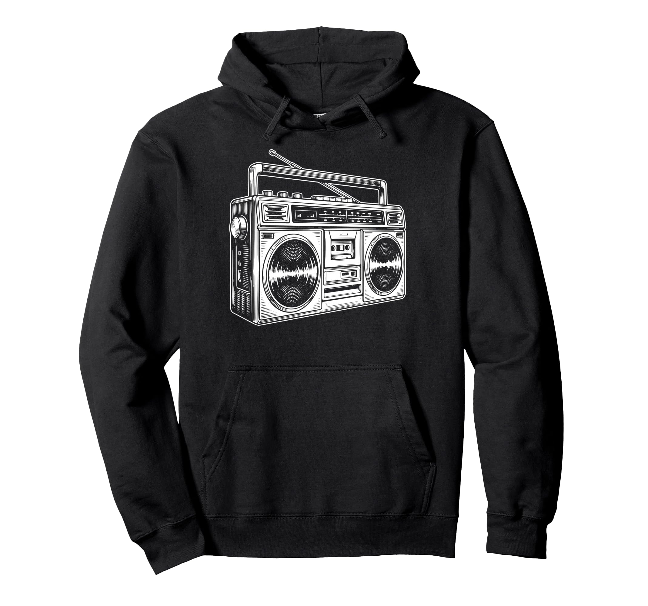 Boombox Line Art R B Hip Hop Music Hoodie - Trendy Graphic Men Women - T-Shirt, Sweatshirt, Hoodie