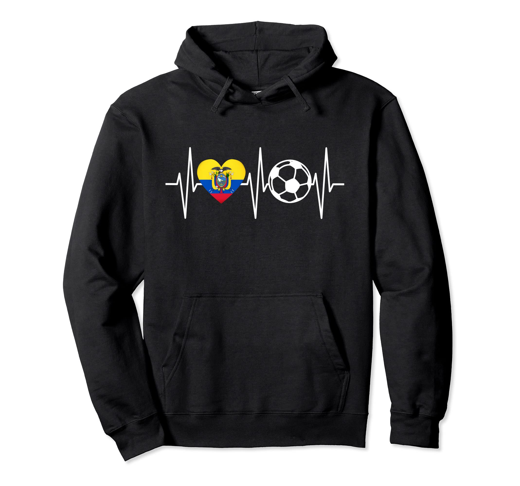 Ecuador Soccer Funny Soccer Heartbeat Hoodie - Minimalist Print Men Women - T-Shirt, Sweatshirt, Hoodie