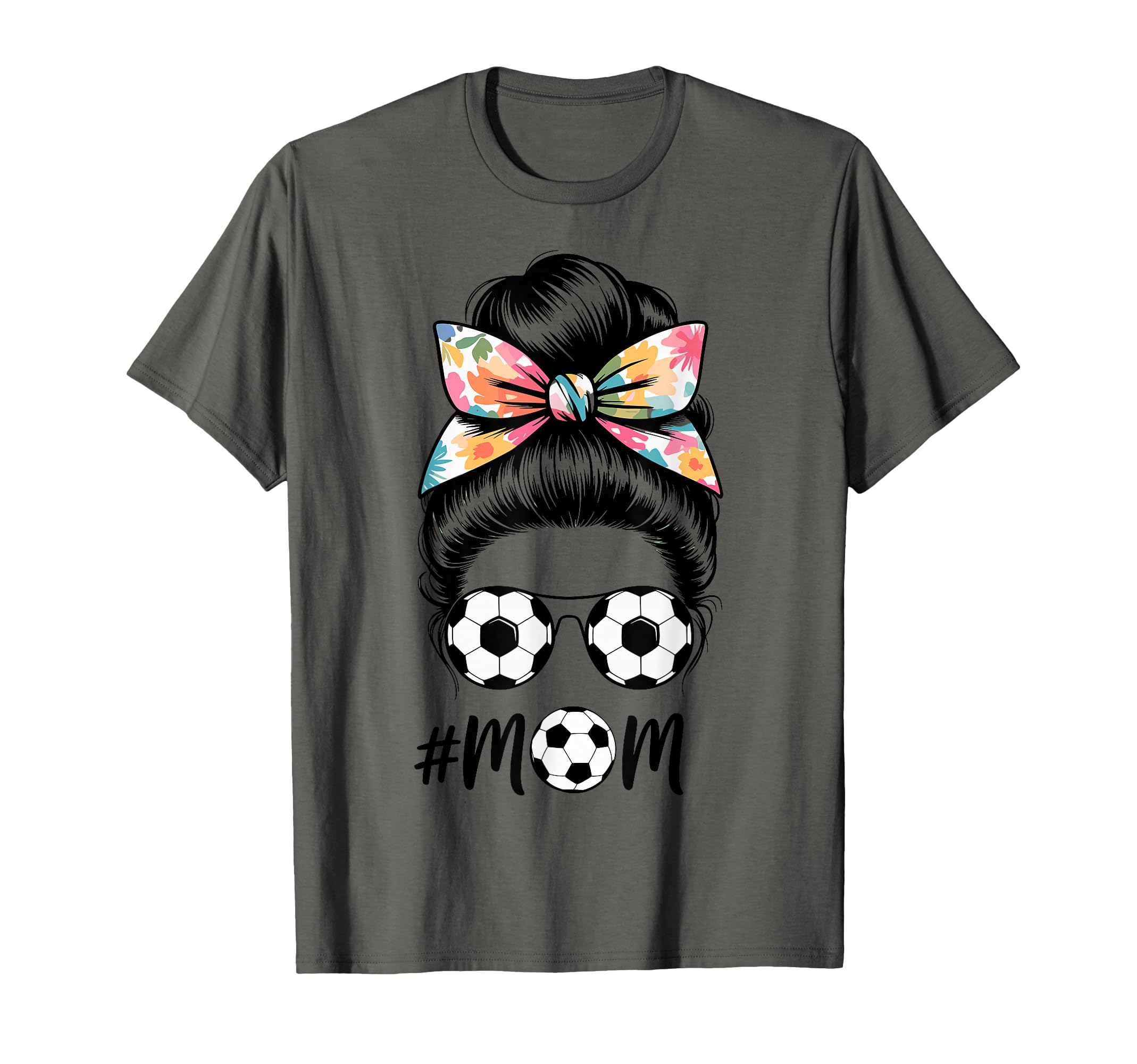 Messy Bun Bandana Soccer Mom Soccer T-Shirt - Fun Novelty Design Men Women - T-Shirt, Sweatshirt, Hoodie