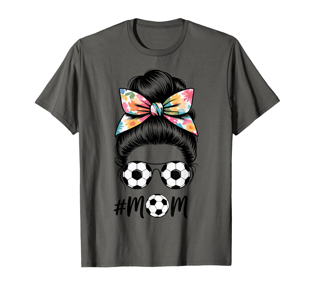 Messy Bun Bandana Soccer Mom Soccer T-Shirt - Novelty Apparel Men Women - T-Shirt, Sweatshirt, Hoodie
