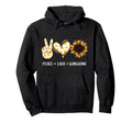 Peace Love Sunshine Sunflower Hippie Hoodie - Minimalist Print Men Women - T-Shirt, Sweatshirt, Hoodie
