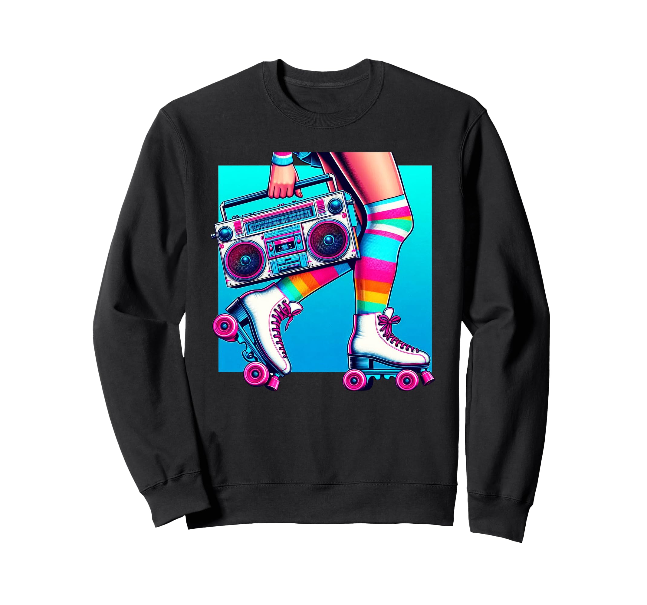 Rollerskates Funny 80S Roller Disco Sweatshirt - Unique Graphic Men Women - T-Shirt, Sweatshirt, Hoodie