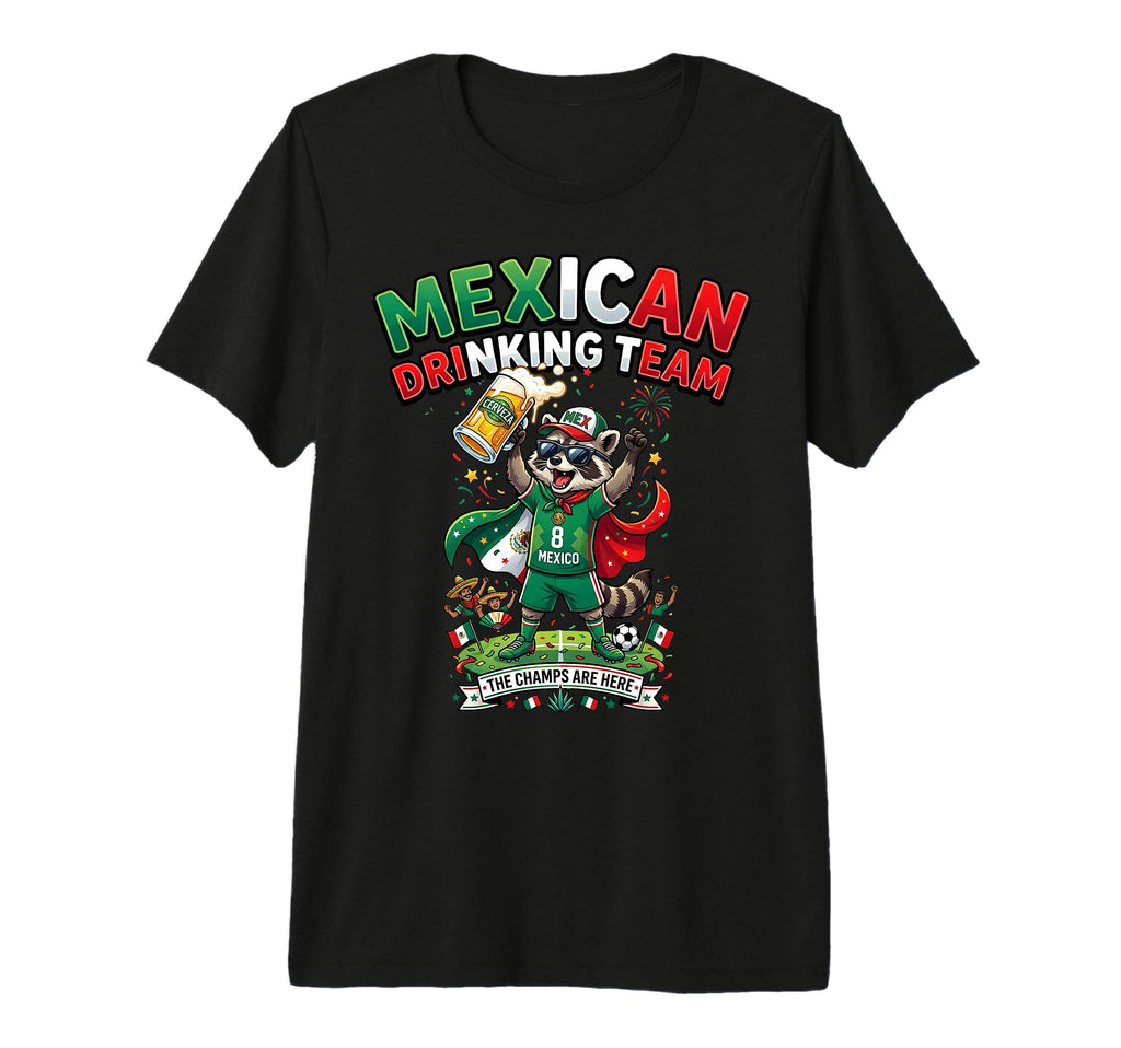 Funny Raccoon Mexican Drinking Cup Team T-Shirt - Trendy Graphic Unisex - T-Shirt, Sweatshirt, Hoodie