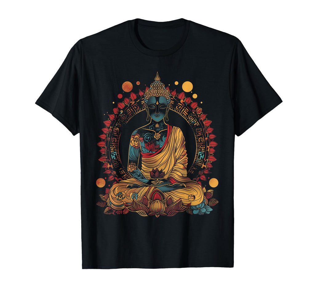Buddha Flowers Zen Buddhist Buddhism T-Shirt - Minimalist Print for Adults - T-Shirt, Sweatshirt, Hoodie