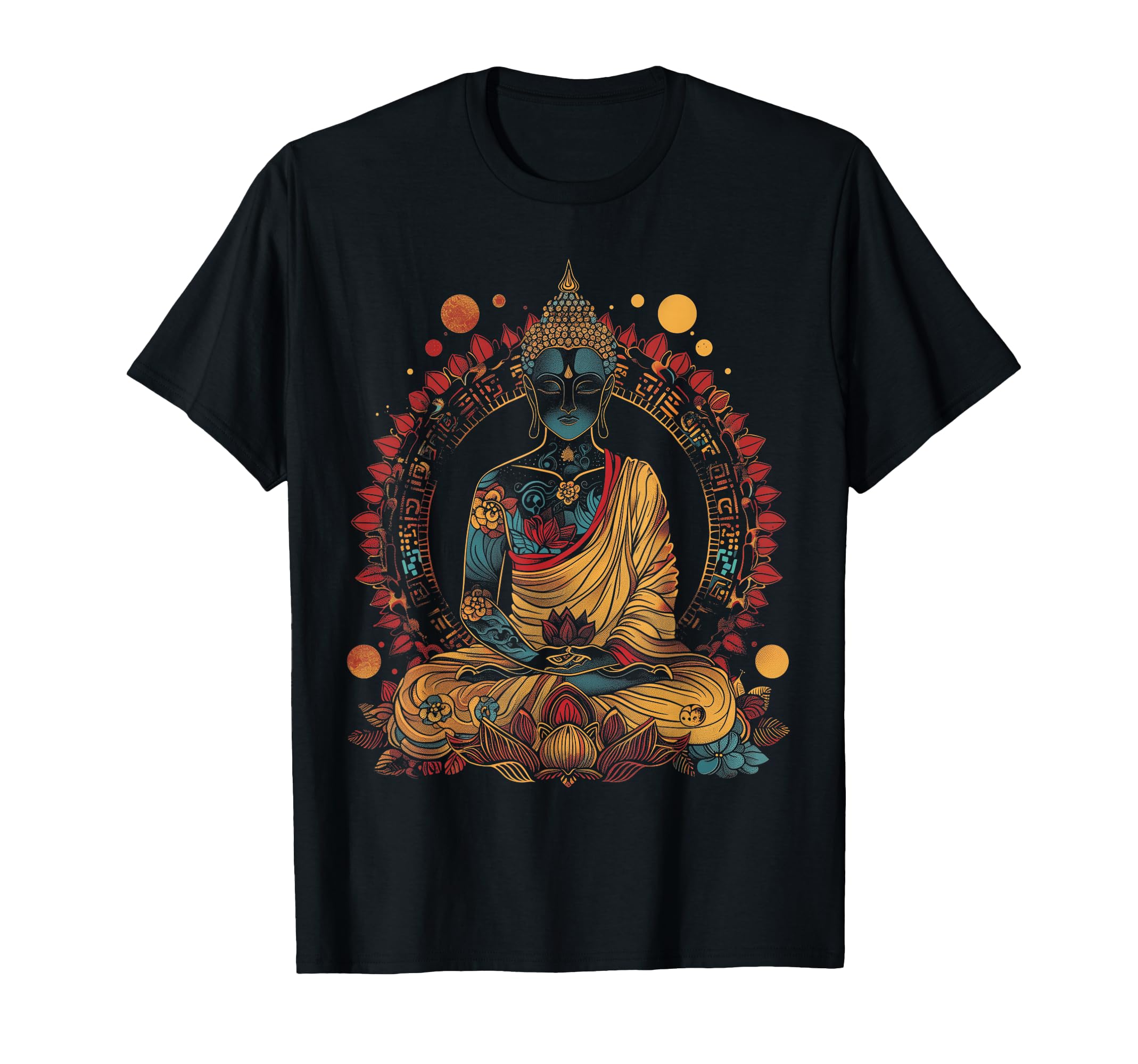 Buddha Flowers Zen Buddhist Buddhism T-Shirt - Minimalist Print for Adults - T-Shirt, Sweatshirt, Hoodie