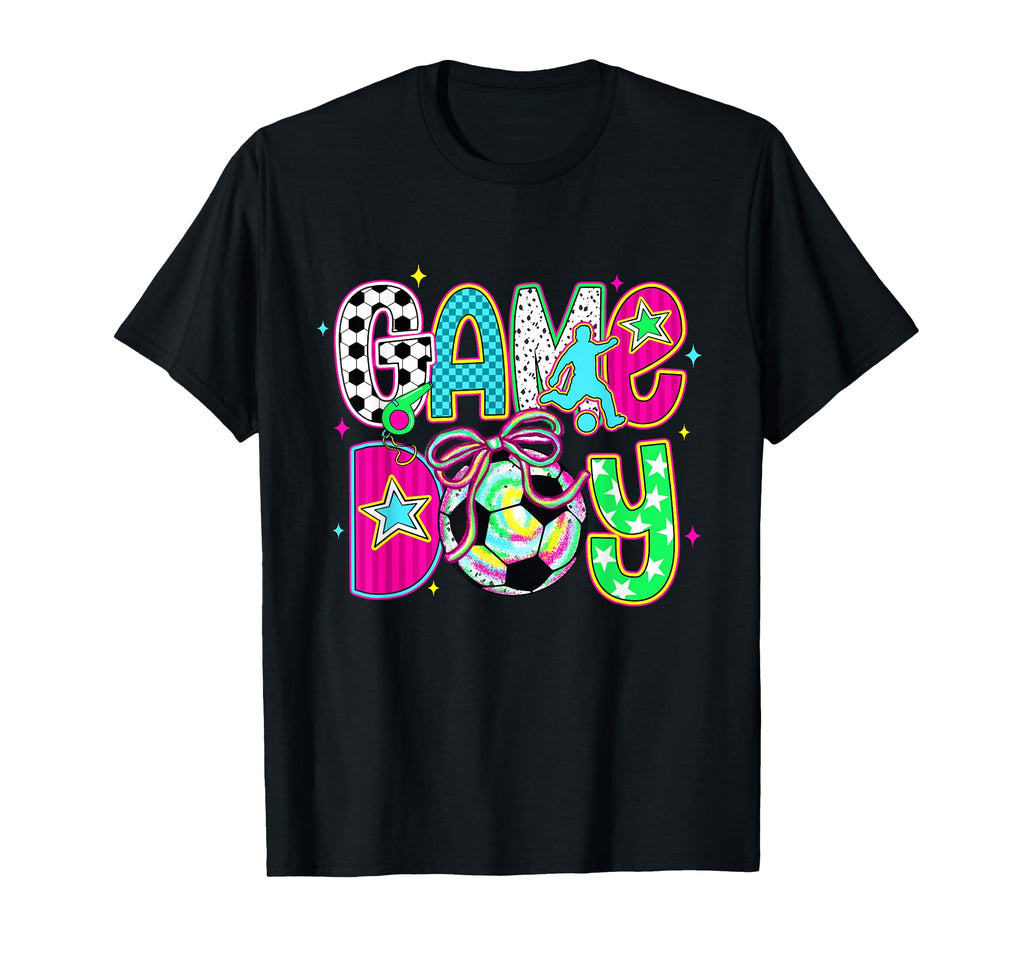 Game Day Soccer Bow Checkered Soccer T-Shirt - Custom Art Print Men Women - T-Shirt, Sweatshirt, Hoodie