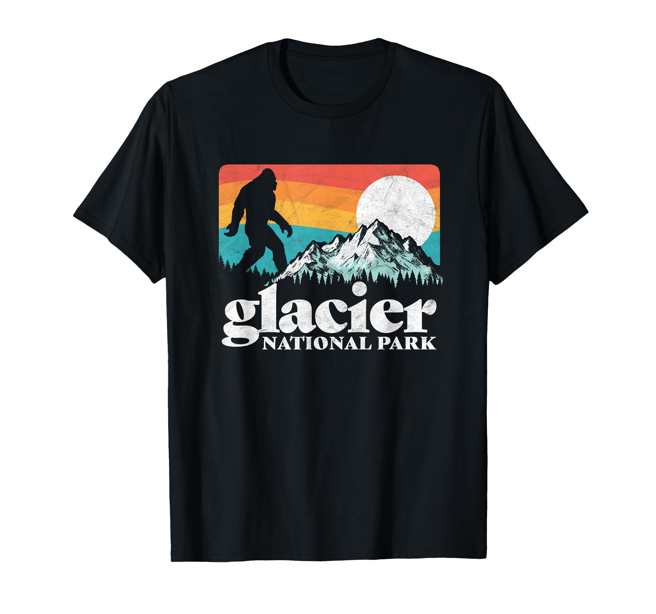 Glacier National Park Bigfoot Mountains T-Shirt - Unique Graphic Unisex - T-Shirt, Sweatshirt, Hoodie