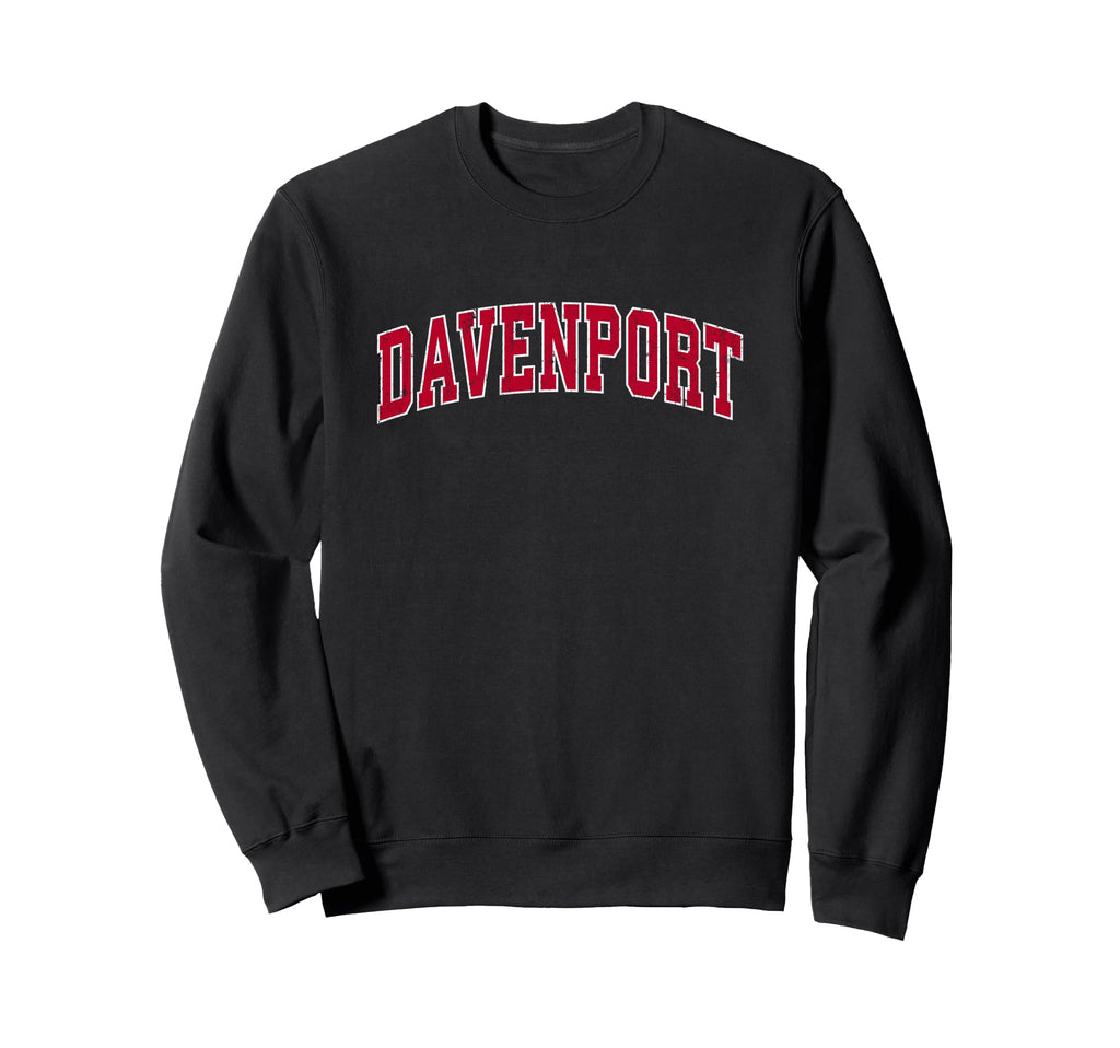 Davenport Iowa Ia Sports Red Sweatshirt - Graphic Print for Adults - T-Shirt, Sweatshirt, Hoodie