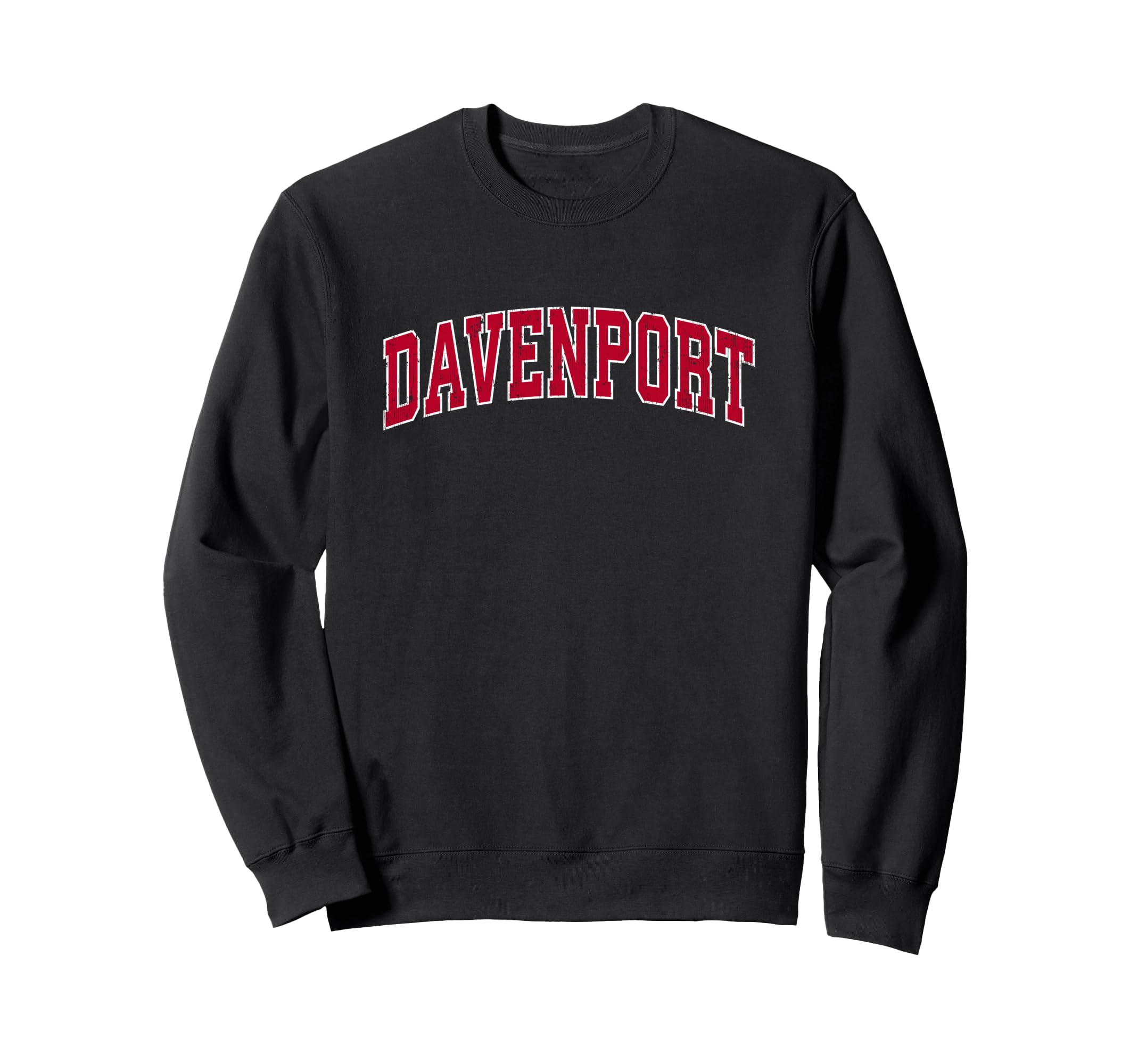 Davenport Iowa Ia Sports Red Sweatshirt - Graphic Print for Adults - T-Shirt, Sweatshirt, Hoodie