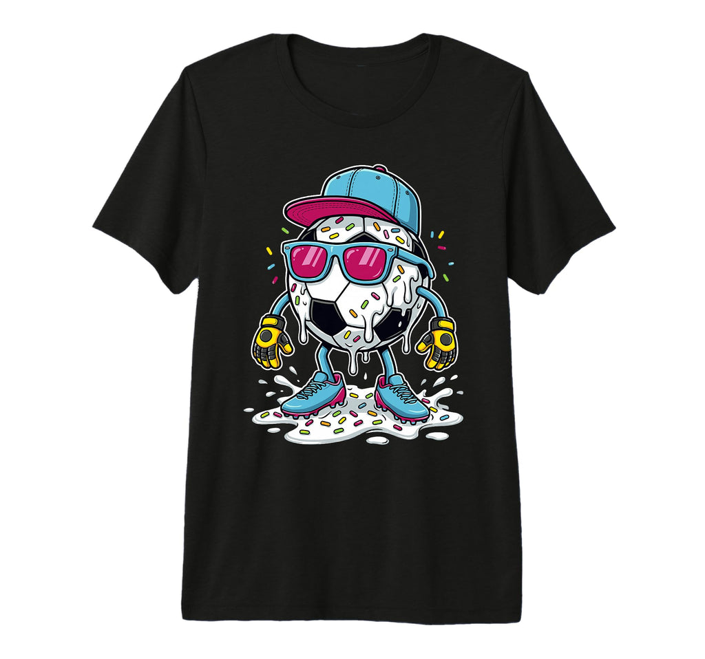 Soccer Ball Melting Ice Cream T-Shirt - Casual Everyday Wear Men Women - T-Shirt, Sweatshirt, Hoodie