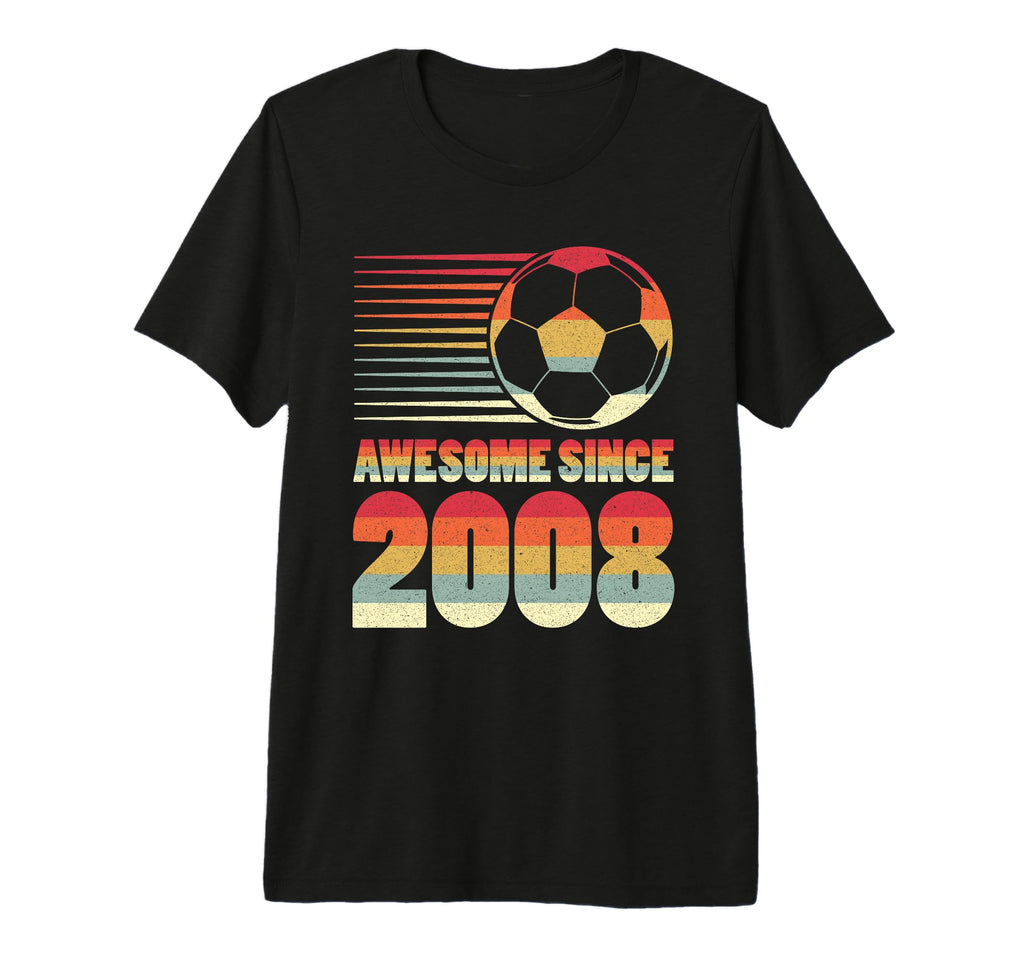 Awesome Since 2008 Soccer 18Th Birthday T-Shirt - Graphic Print Unisex - T-Shirt, Sweatshirt, Hoodie