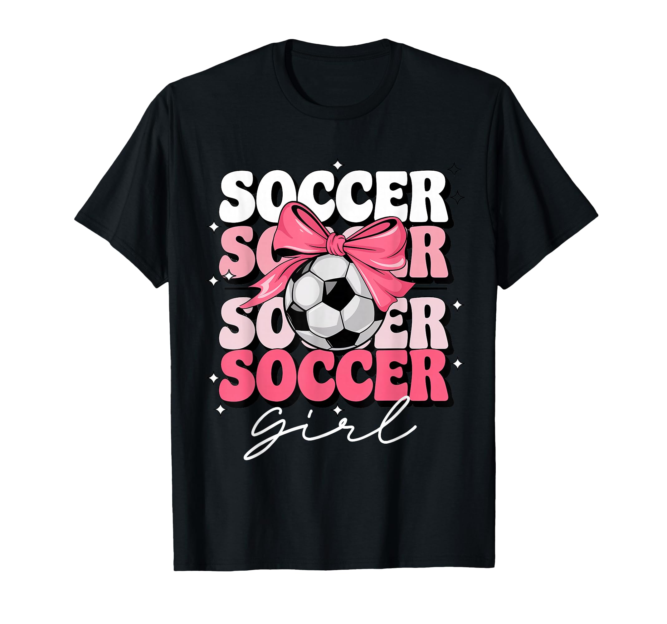 Groovy Soccer Coquette Bow Soccer T-Shirt - Fun Novelty Design for Adults - T-Shirt, Sweatshirt, Hoodie