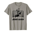 Jesus Saves Jesus Saved Soccer Goal T-Shirt - Minimalist Print for Adults - T-Shirt, Sweatshirt, Hoodie