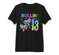Roller Skates Birthday Outfit Tri Blend T-Shirt - Minimalist Print Unisex - T-Shirt, Sweatshirt, Hoodie