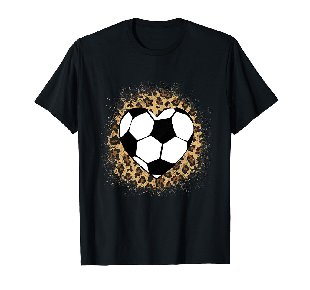 Soccer Heart Ball Cheetah Soccer Lover T-Shirt - Minimalist Print Unisex - T-Shirt, Sweatshirt, Hoodie